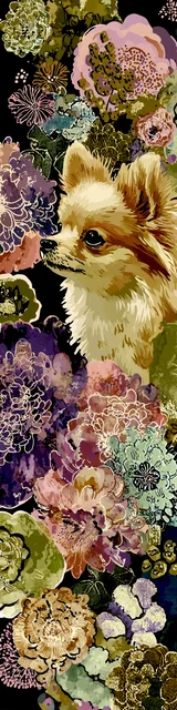 Free printable dog bookmark featuring long haired chihuhua side view